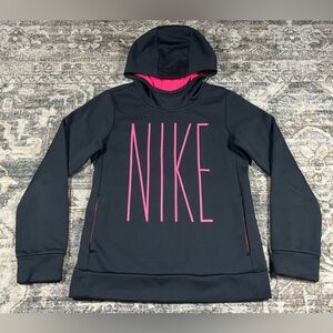 Nike‎ Black Hoodie with Vertical Pink Nike Logo Youth Large
